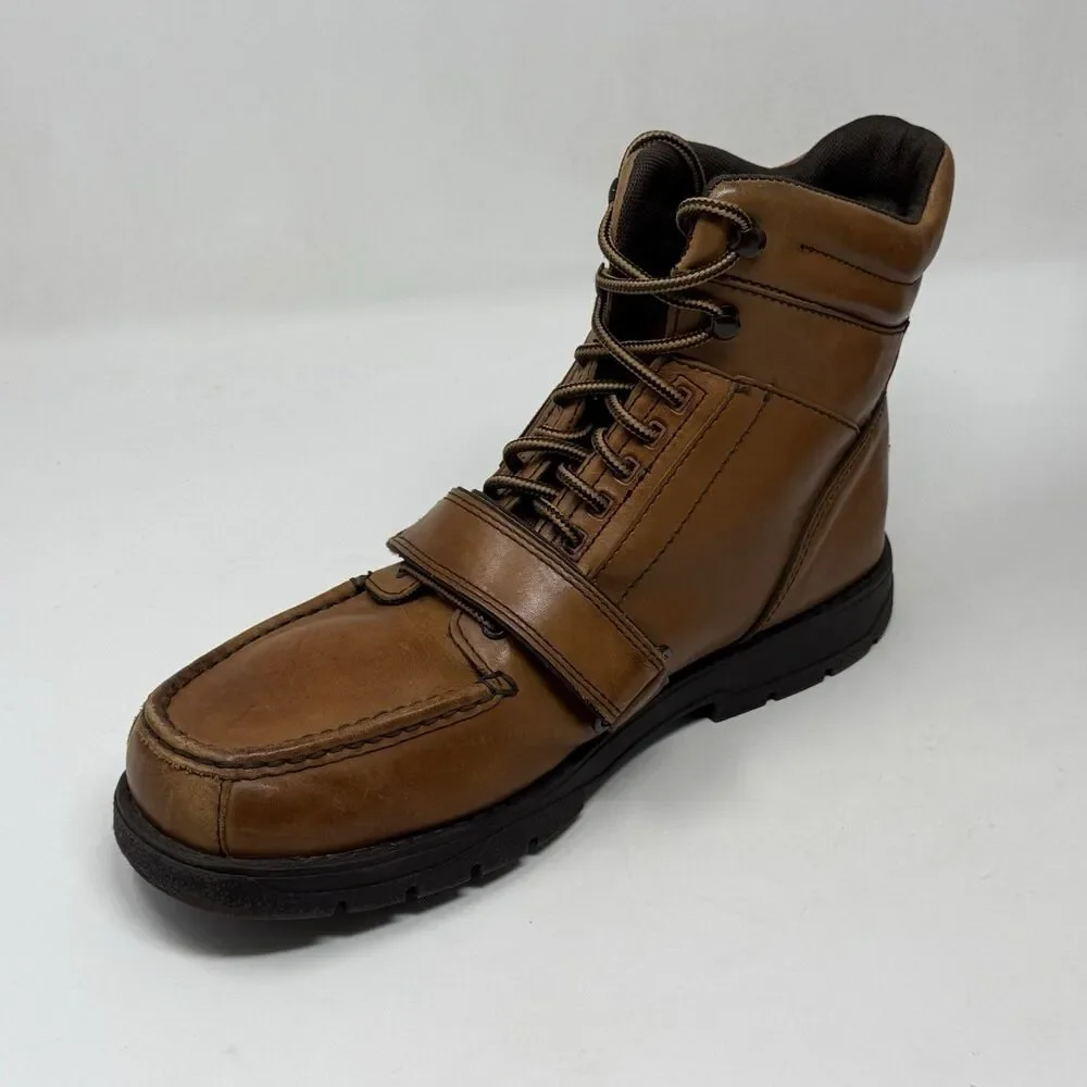 Rockport XCS Chukka Boots Mens 11 M Brown Leather Cross Strap High Ankle Lace Up